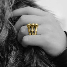 Load image into Gallery viewer, Yellow Gold Trilogy Spine Ring