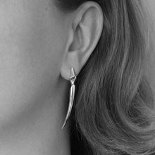 Load image into Gallery viewer, Black Rhodium Long Fang Stud Earrings
