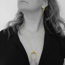 Load image into Gallery viewer, Yellow Gold Large Double Fang Pendant