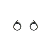 Load image into Gallery viewer, Black Rhodium Mini O Ring Stud Earrings
