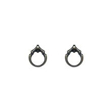 Load image into Gallery viewer, Black Rhodium Mini O Ring Stud Earrings