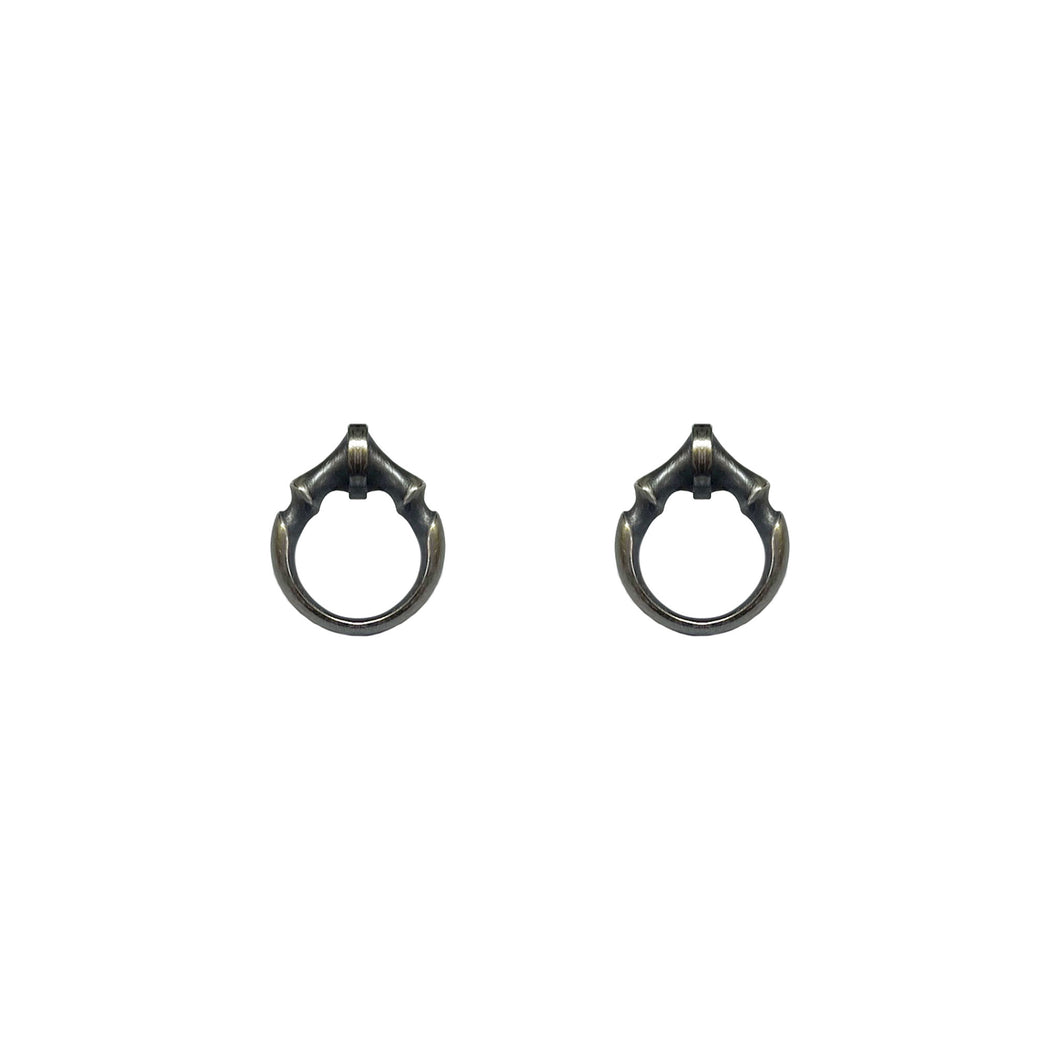 Black Rhodium Mini O Ring Stud Earrings
