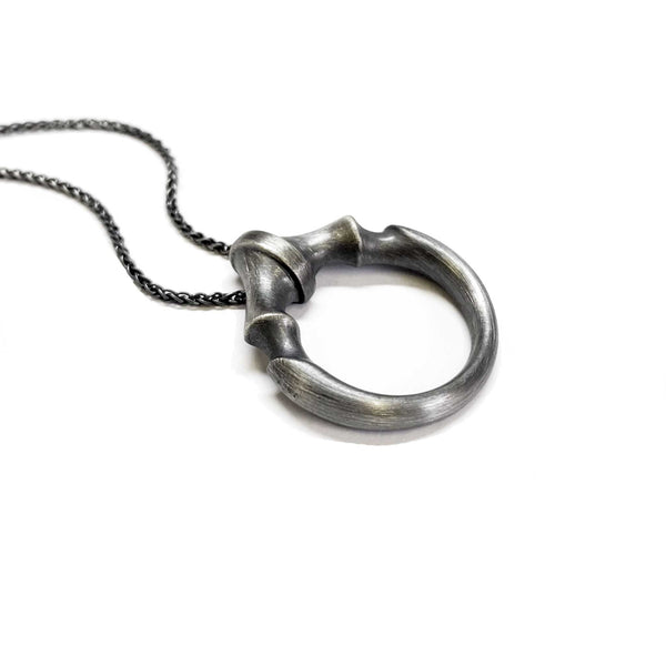 Black Rhodium O Ring Pendant