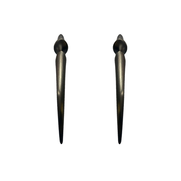 Black Rhodium Long Fang Stud Earrings