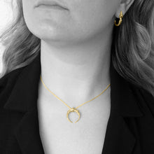 Load image into Gallery viewer, Yellow Gold Vermeil Mini Double Fang Pendant
