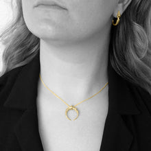 Load image into Gallery viewer, Yellow Gold Mini Double Fang Pendant