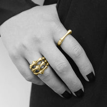 Load image into Gallery viewer, Yellow Gold Vermeil Trilogy Spine Ring
