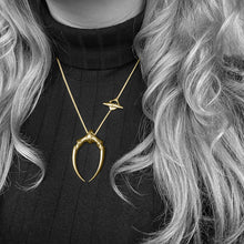 Load image into Gallery viewer, Yellow Gold Large Double Fang Pendant