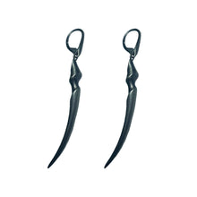 Load image into Gallery viewer, Black Rhodium Long Fang Drop Earrings
