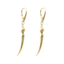 Load image into Gallery viewer, Yellow Gold Long Fang Drop Earrings