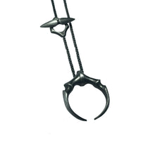 Load image into Gallery viewer, Black Rhodium Mini Double Fang Pendant
