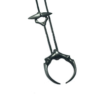 Load image into Gallery viewer, Black Rhodium Mini Double Fang Pendant