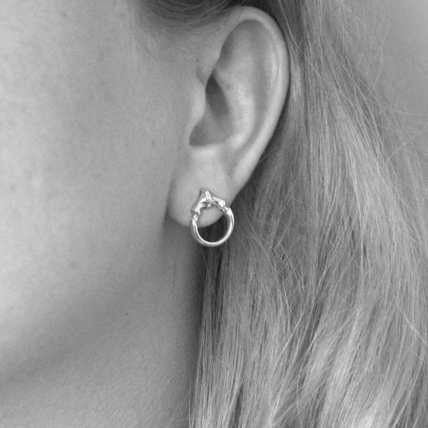 Sterling Silver  Mini O Ring Stud Earrings