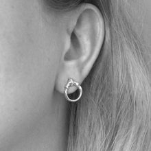 Load image into Gallery viewer, Black Rhodium Mini O Ring Stud Earrings
