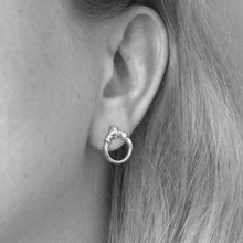 Load image into Gallery viewer, Black Rhodium Mini O Ring Stud Earrings