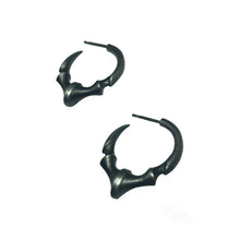 Load image into Gallery viewer, Black Rhodium Scorpion Spike Earrings
