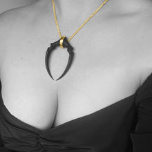 Load image into Gallery viewer, Yellow Gold Vermeil Oversized Double Fang Pendant
