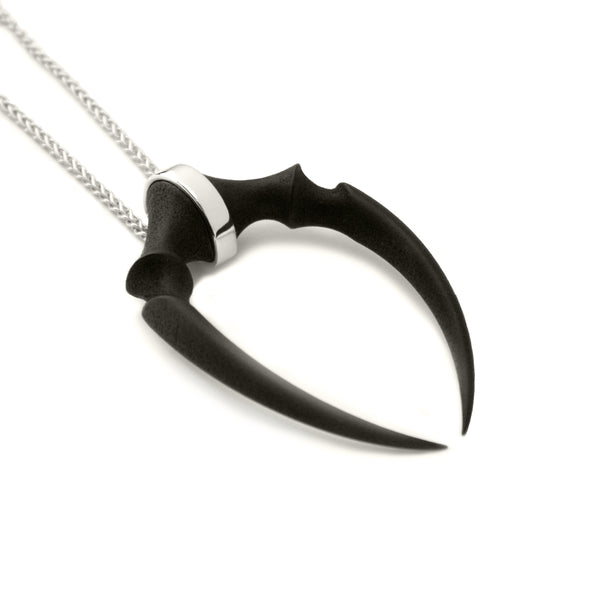 Sterling Silver Oversized Double Fang Pendant