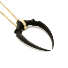 Load image into Gallery viewer, Yellow Gold Vermeil Oversized Double Fang Pendant
