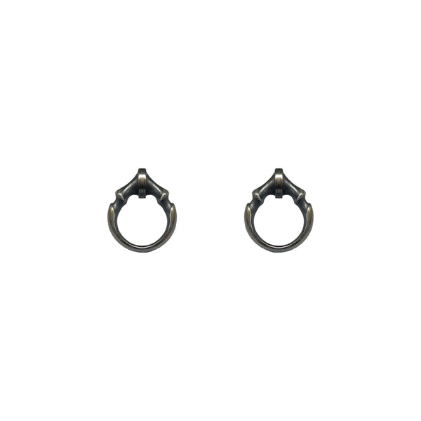 Black Rhodium Mini O Ring Stud Earrings
