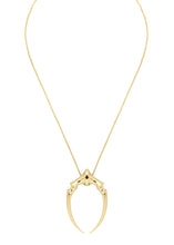 Load image into Gallery viewer, Yellow Gold Vermeil Large Double Fang Pendant
