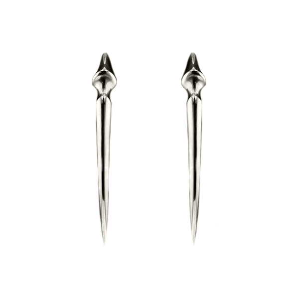 Sterling Silver Long Fang Stud Earrings
