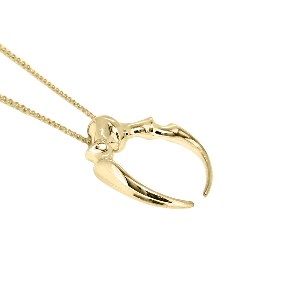 Yellow Gold Vermeil Mini Double Fang Pendant