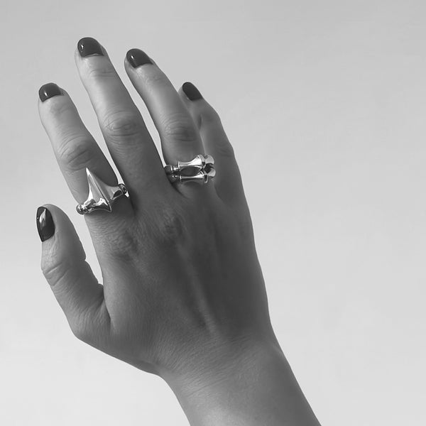 Sterling Silver  Double Spine Ring