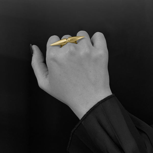 Yellow Gold Double Spear Ring