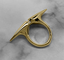 Load image into Gallery viewer, Yellow Gold Double Spear Ring
