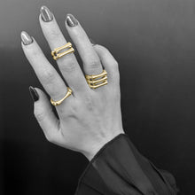 Load image into Gallery viewer, Yellow Gold Double Sleek Bone Ring
